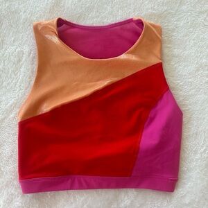 JoyLab Medium-Impact Athletic Crop Tank Orange/Red/Hot Pink
